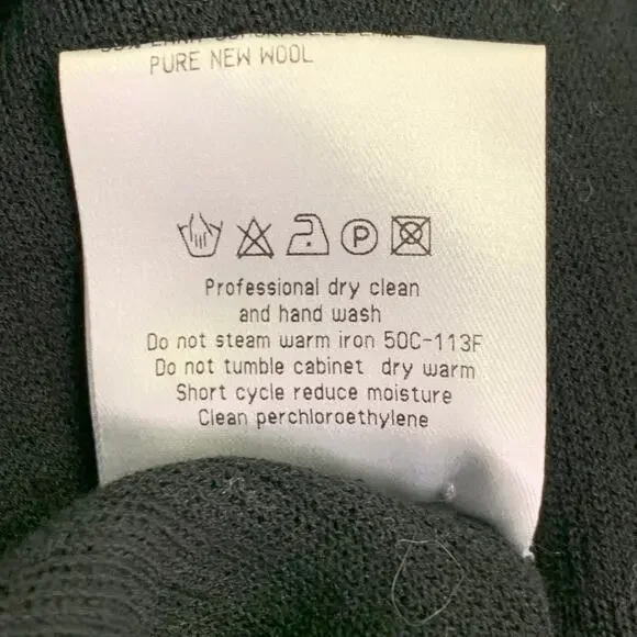 CALVIN KLEIN COLLECTION Size S Black Knit Viscose Virgin Wool T-shirt